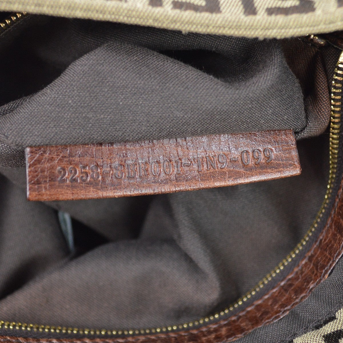 Fendi Zucchino Canvas Mamma Baguette Canvas, Brown, Canvas, Shoulder Bag