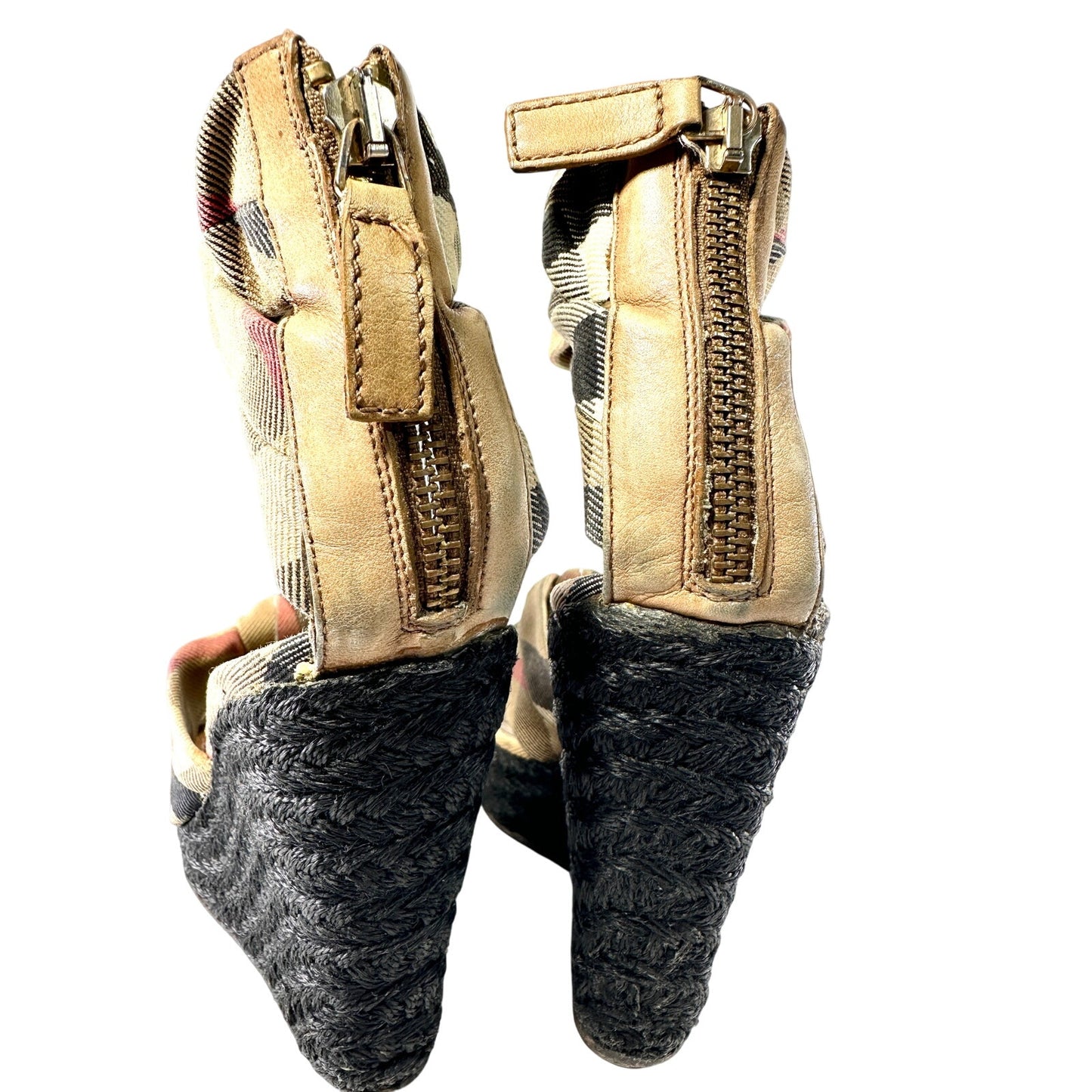 BURBERRY LONDON Nova Check Espadrille Wedges