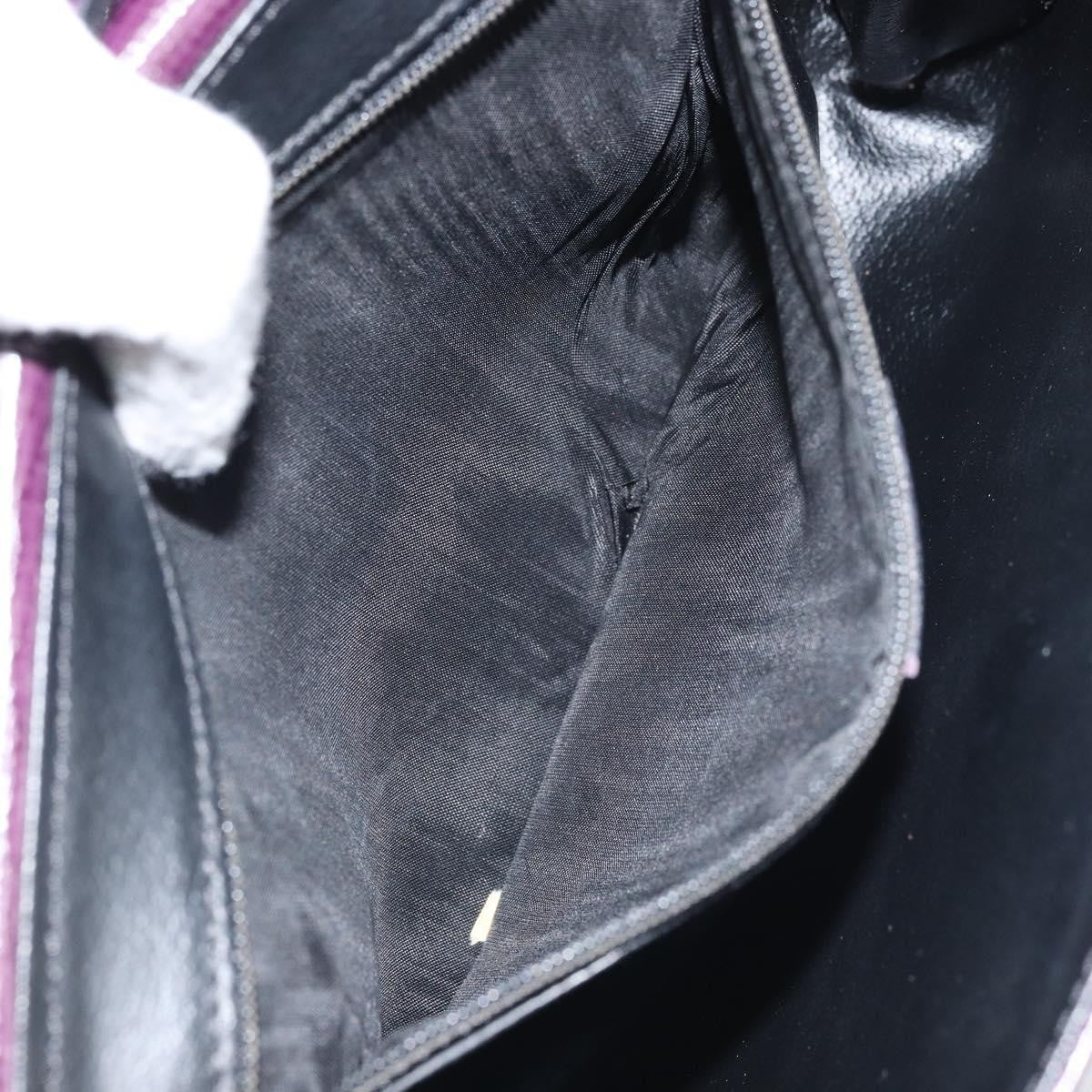Celine Circle Logo Leather, Purple, Leather, Shoulder Bag