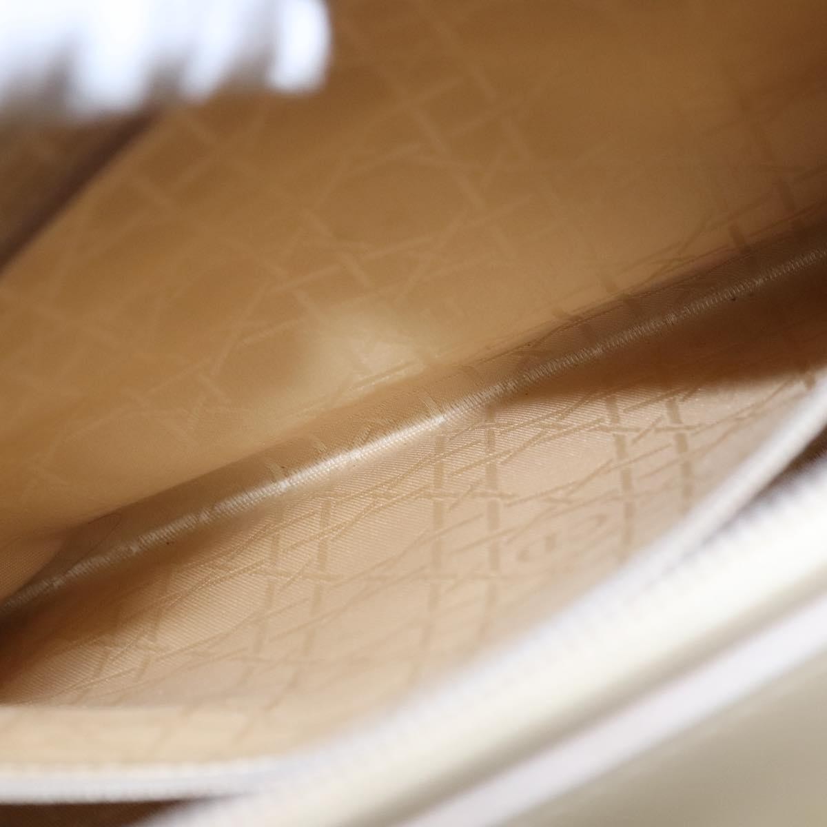 Christian Dior Pearl Lady Dior Patent leather, Beige, Patent Leather, Handbag