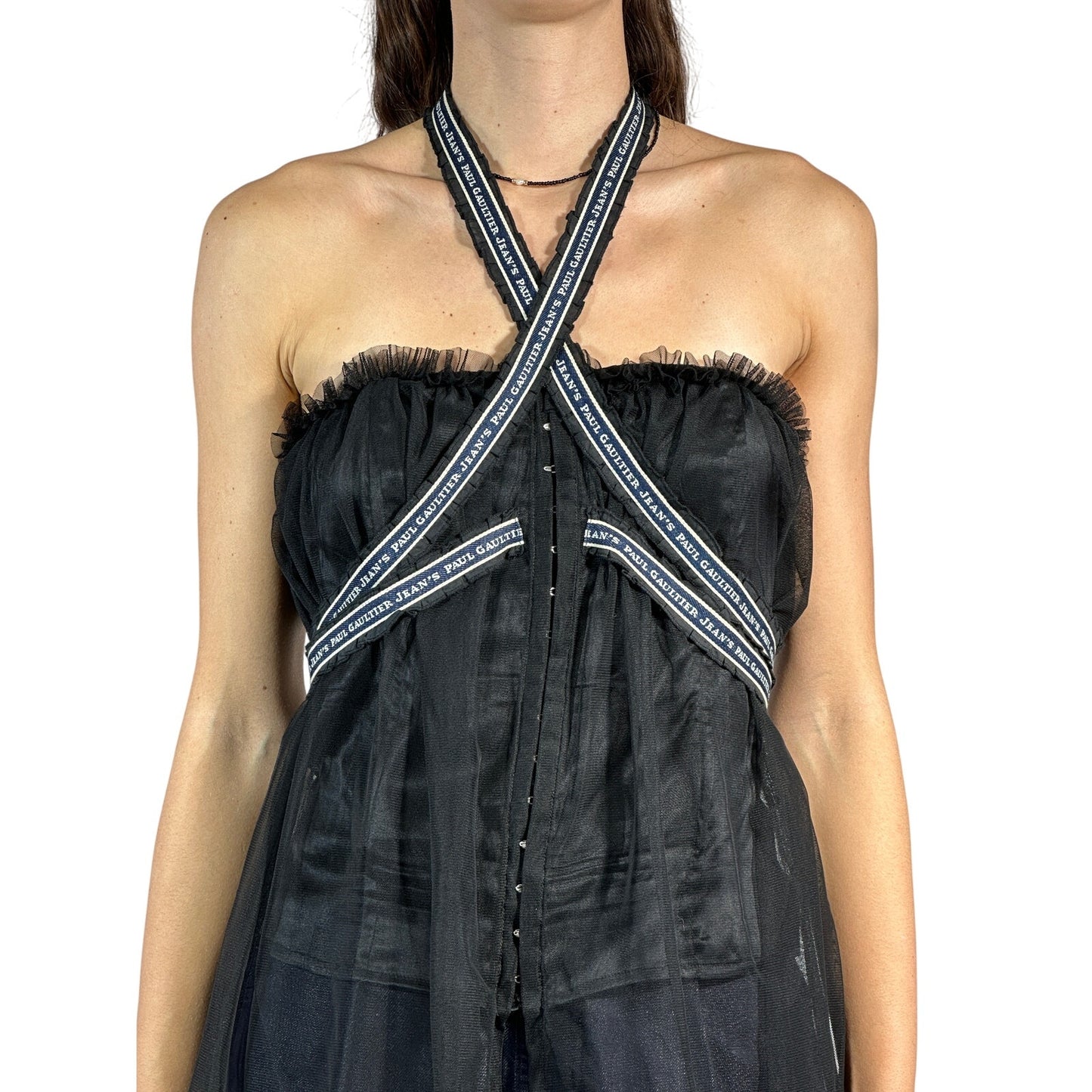 JEAN PAUL GAULTIER Halter Corset Tulle Top