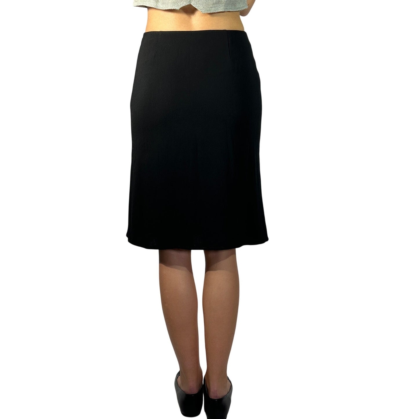 DAVID SZETO Bow Back A-Line Skirt Black 8