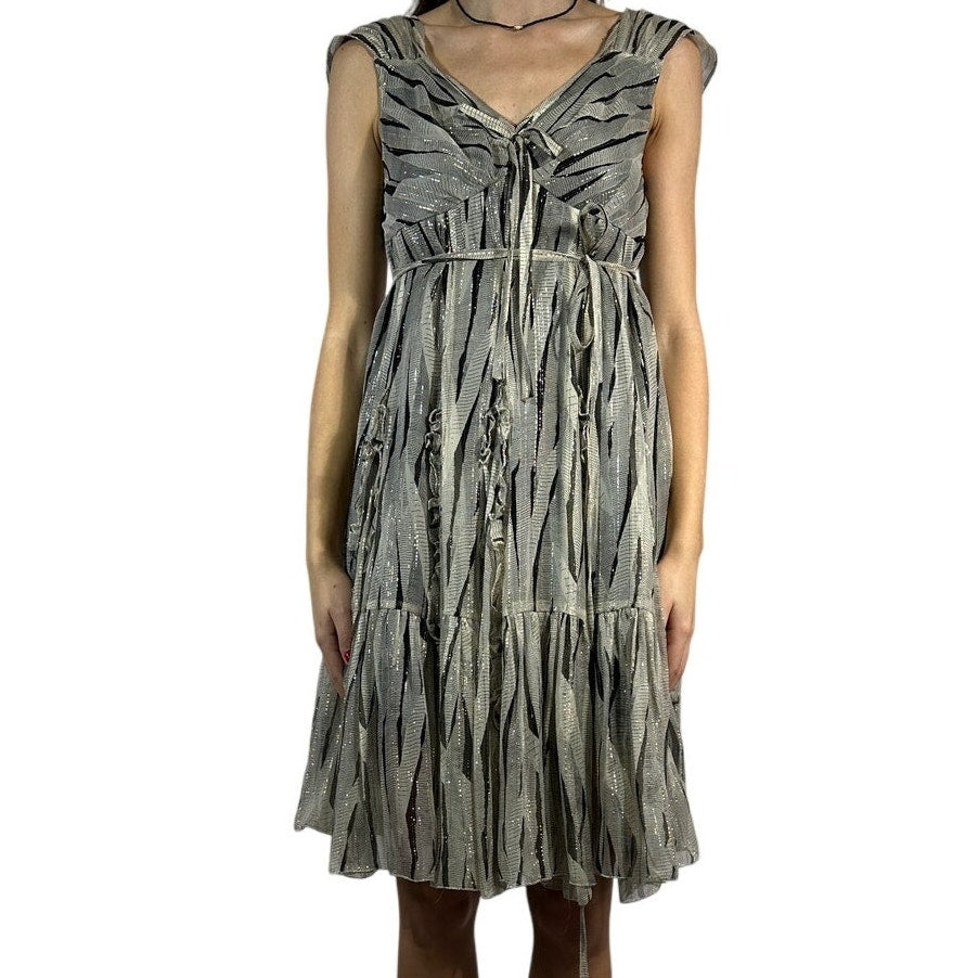 ANNA SUI Metallic Silk Blend Dress