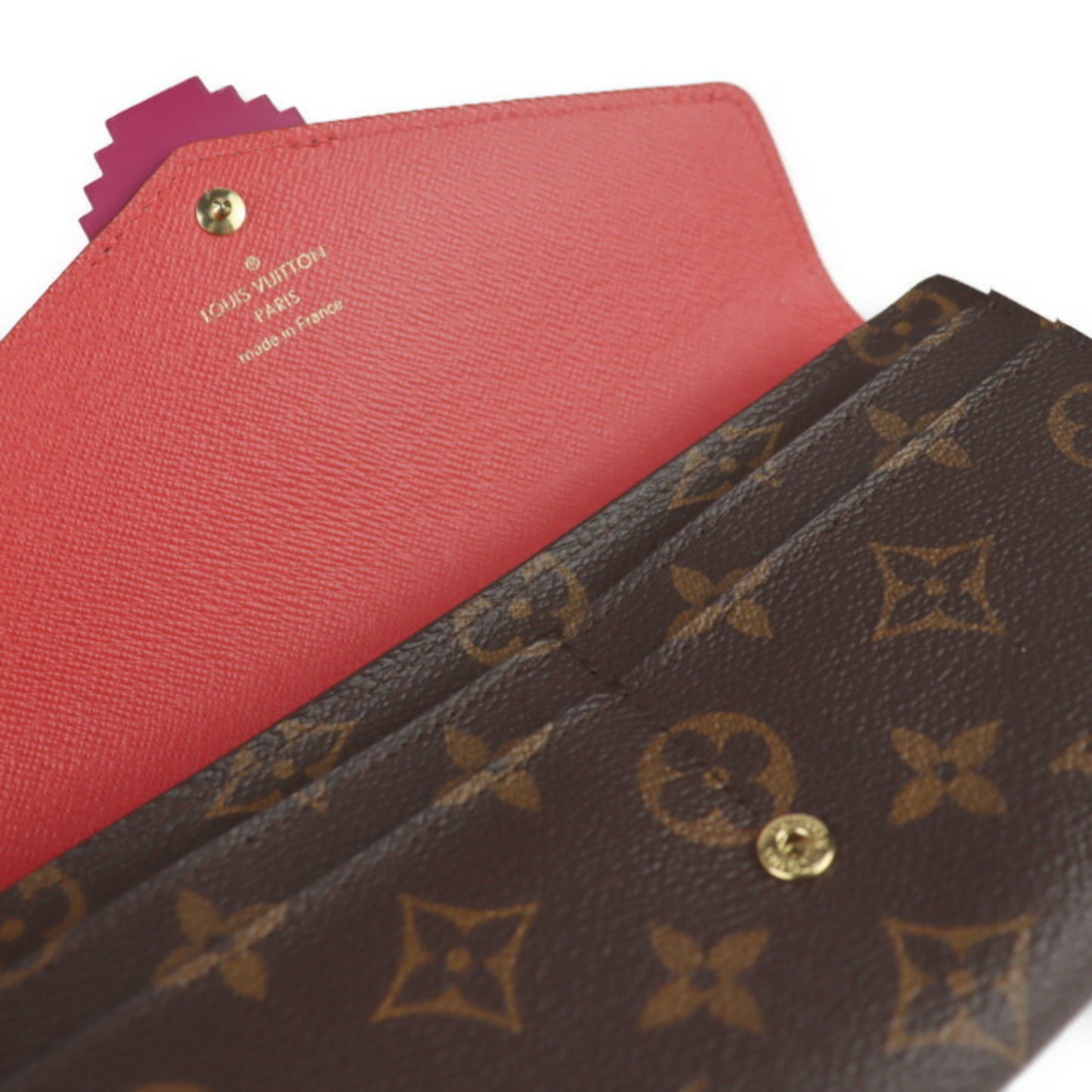Louis Vuitton Sarah, Brown, Canvas, wallet