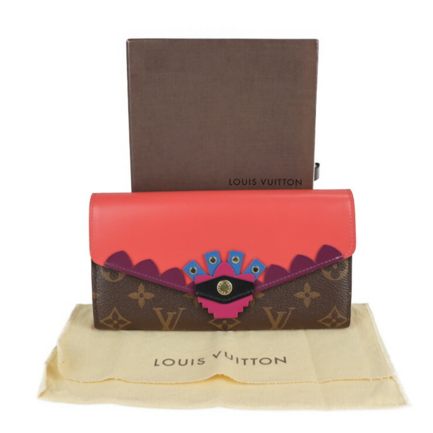 Louis Vuitton Sarah, Brown, Canvas, wallet