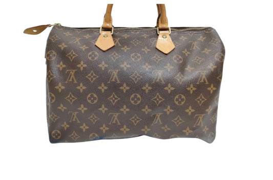 Louis Vuitton Speedy Handbag Monogram Canvas, Brown, Canvas, Handbag