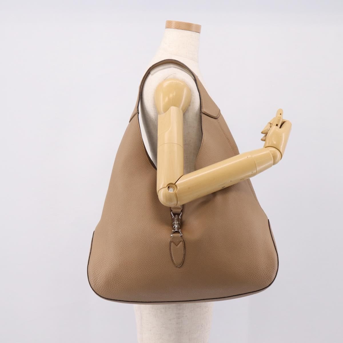Gucci Jackie Soft Hobo Leather, Beige, Leather, Shoulder Bag