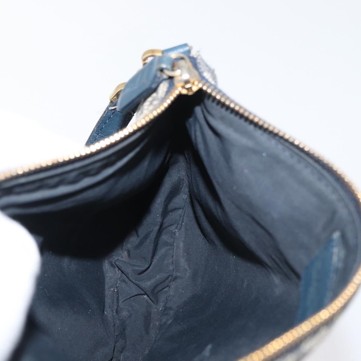 Christian Dior Vintage Saddle Diorissimo Canvas, Navy, Canvas, Handbag