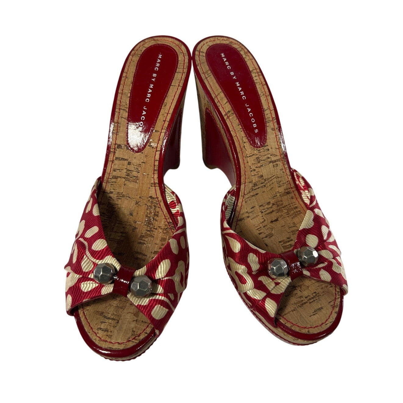 MARC JACOBS Floral Cork Wedge Sandals