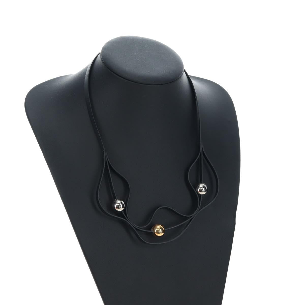 Hermes Météore Leather, Black, Leather, Necklace