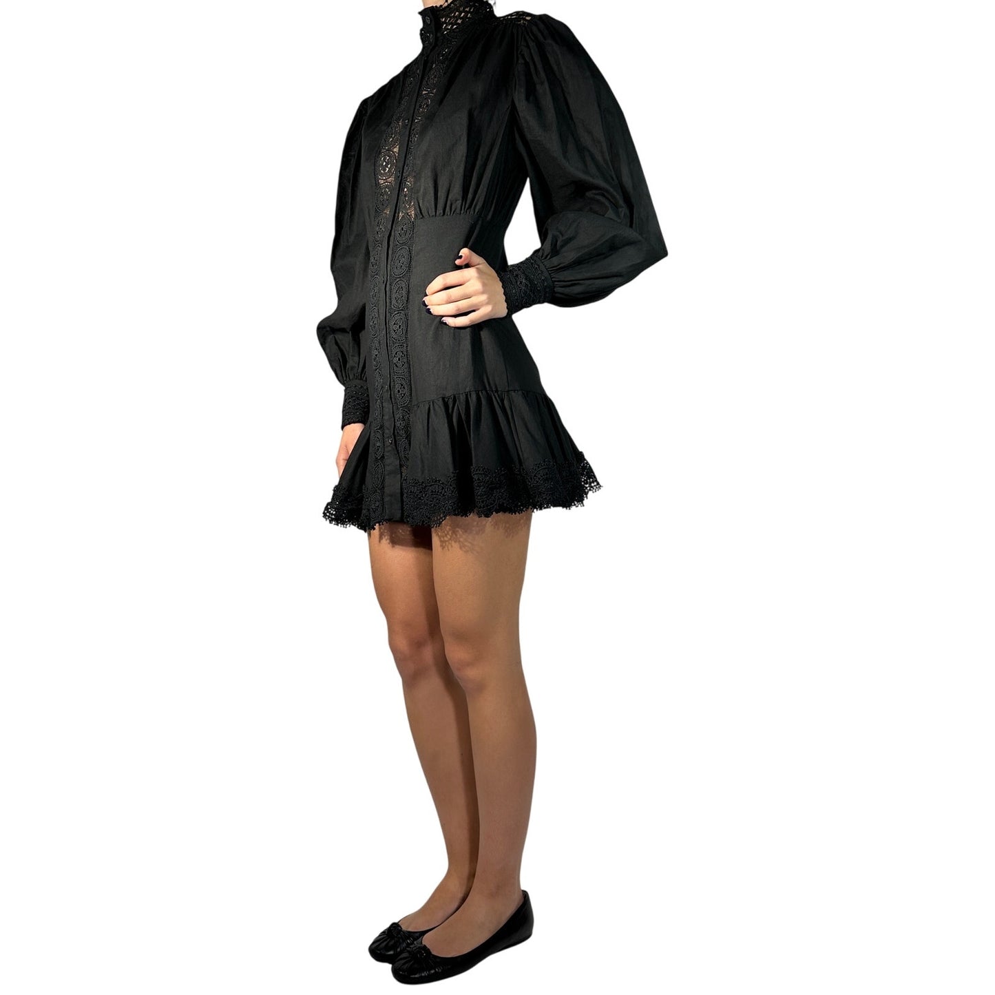 NWT WEILI ZHENG Mockneck Linen Dress