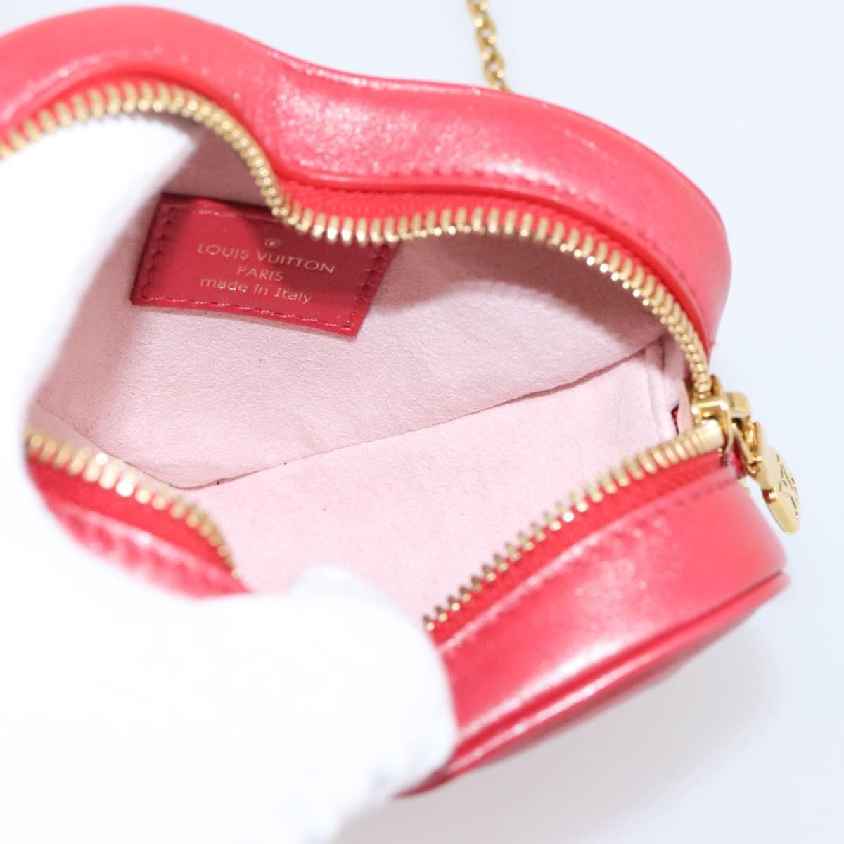 Louis Vuitton Coeur Heart on Chain Monogram Embossed Lambskin, Red, Leather, Clutch
