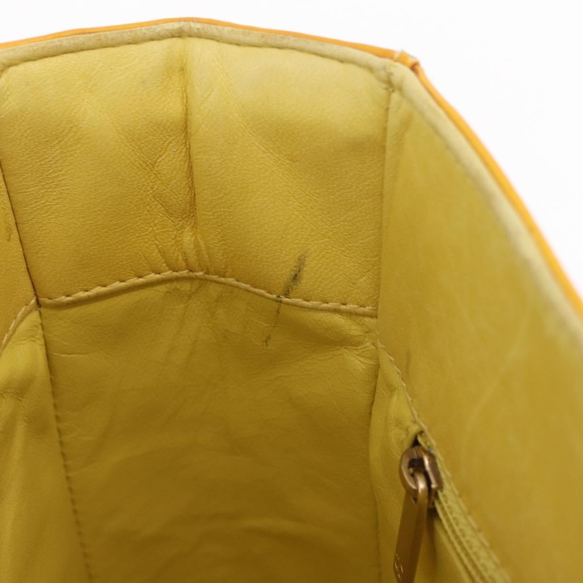 Chanel Chocolate Bar CC Quilted Patent, Yellow, Patent Leather, Tote Bag