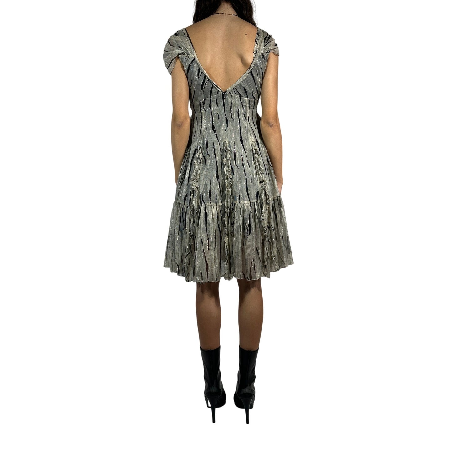 ANNA SUI Metallic Silk Blend Dress