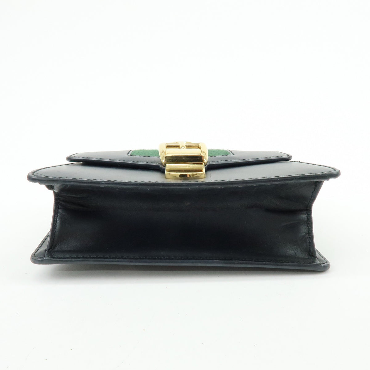 Gucci Sylvie Chain Leather, Black, Leather, Shoulder Bag