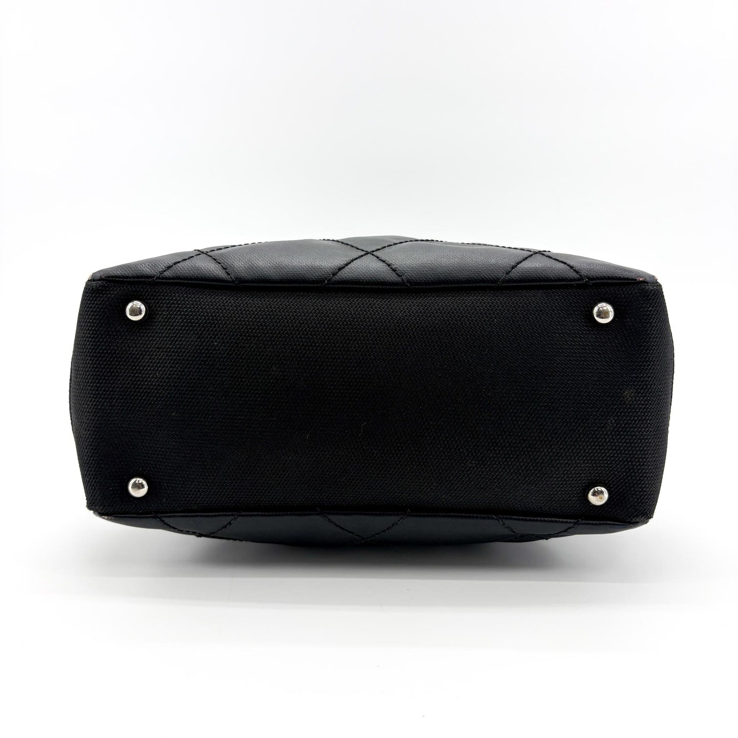 Chanel Biarritz Quilted Coated Canvas, Black, Canvas, Tote Bag