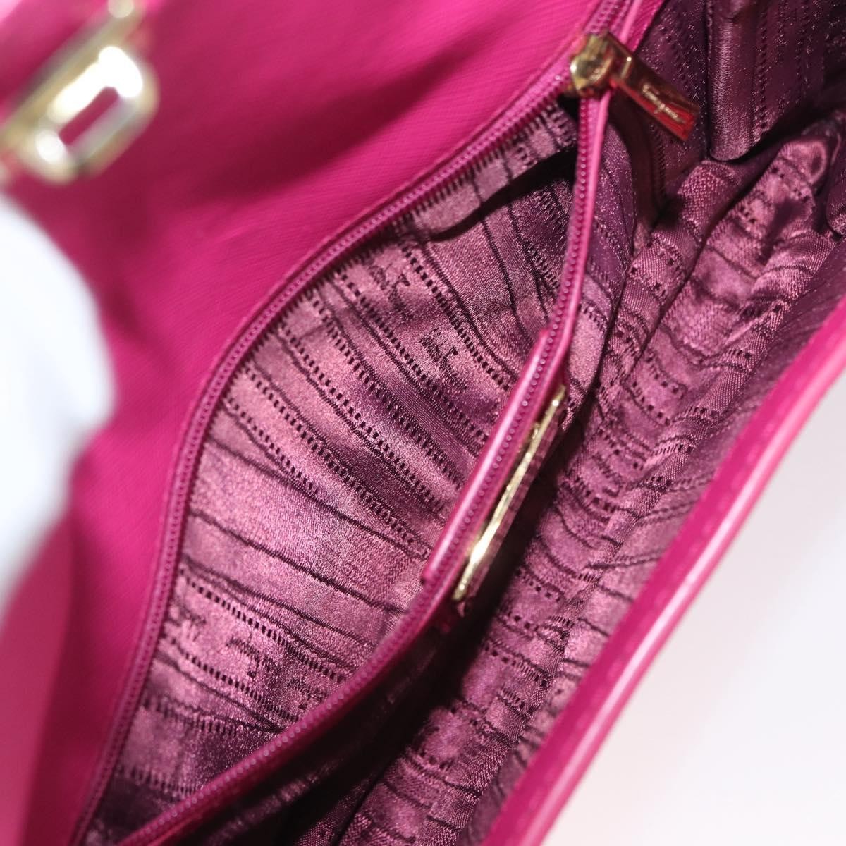Salvatore Ferragamo Vala Chain Leather, Pink, Leather, Shoulder Bag