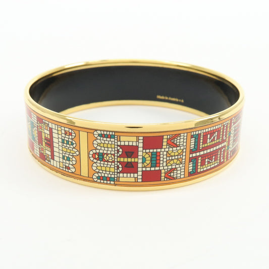 Hermes Caleche Bangle Enamel, Gold, Gold Plated, Bracelet