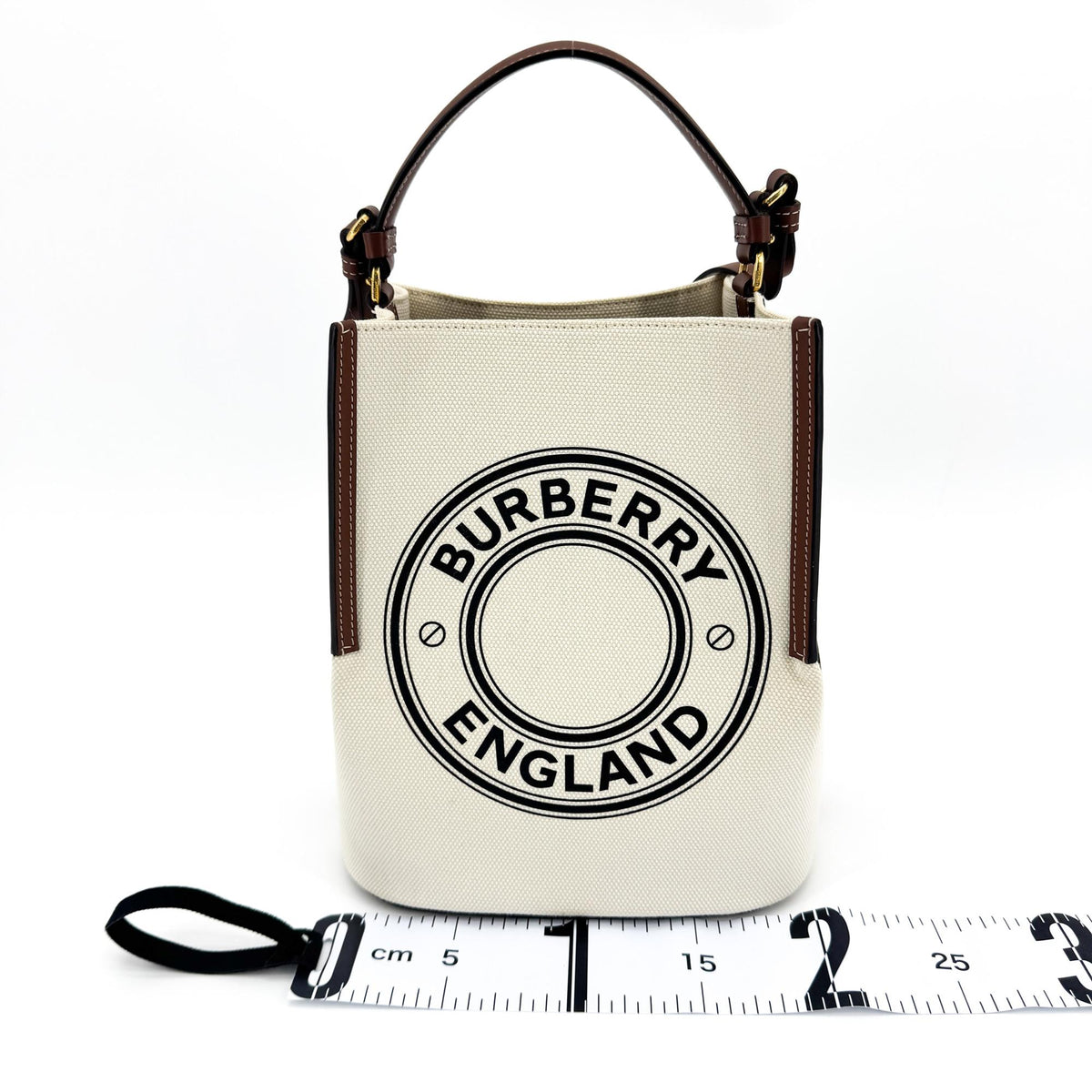 Burberry Peggy Logo Bucket Canvas, Beige, Canvas, Handbag