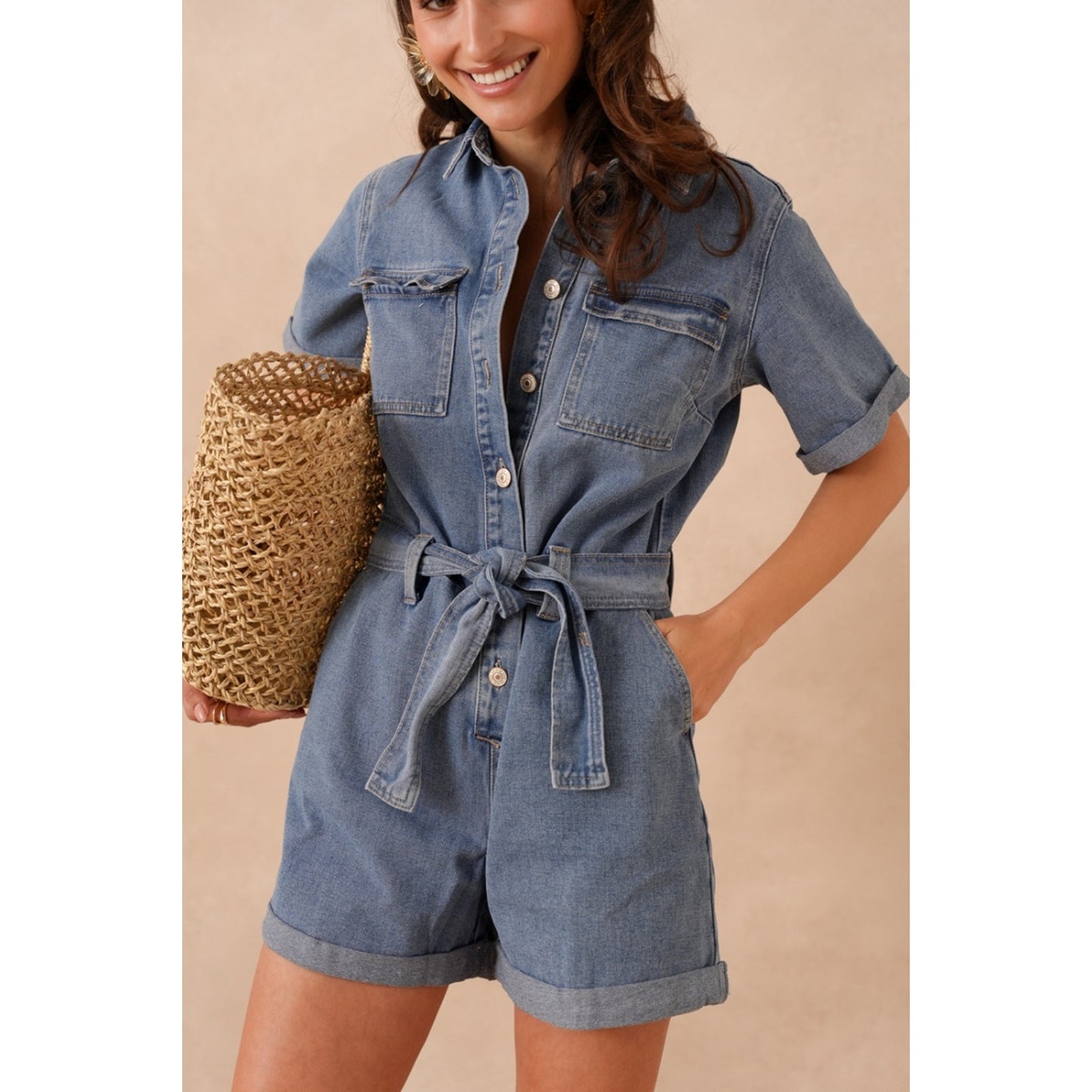 Oraije Paris Denim Playsuit