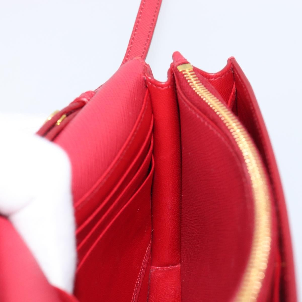 Prada Bow Wallet on Strap Saffiano Leather, Red, Leather, Crossbody Bag