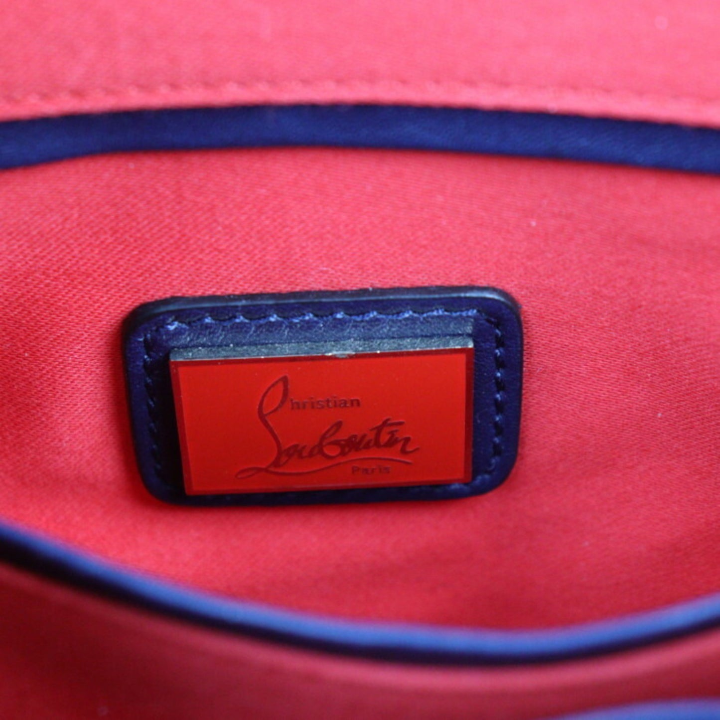 Christian Louboutin Passage, Navy, Leather, shoulder