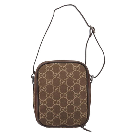 Gucci Crossbody Canvas, Brown, Canvas, Crossbody Bag