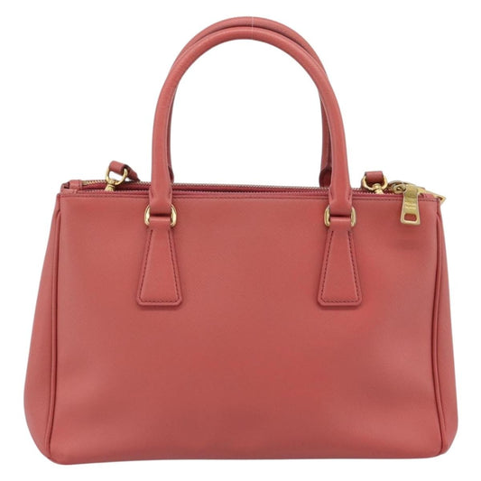 Prada Galleria Double Zip Saffiano Leather, Pink, Leather, Tote Bag