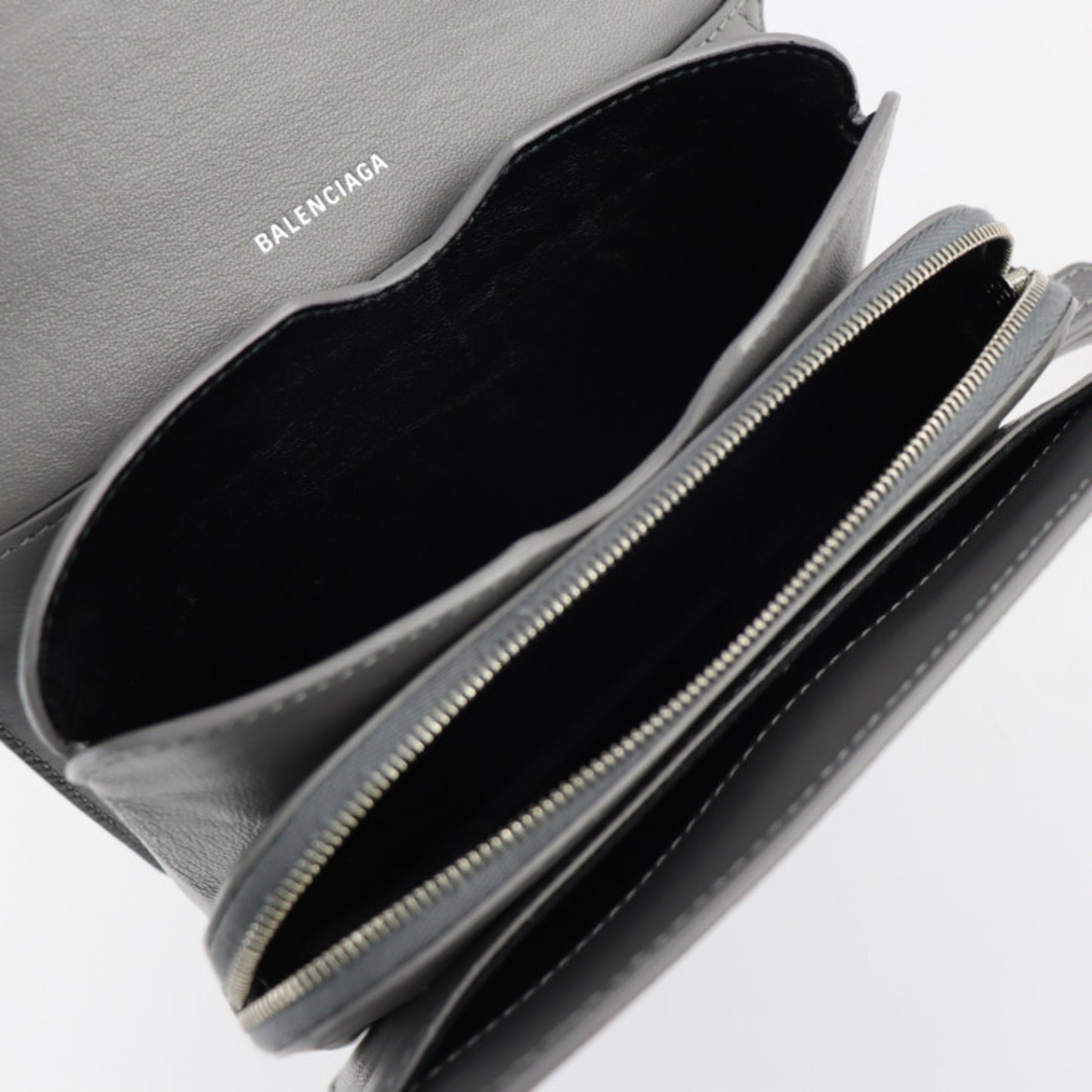 Balenciaga, Grey, Leather, shoulder