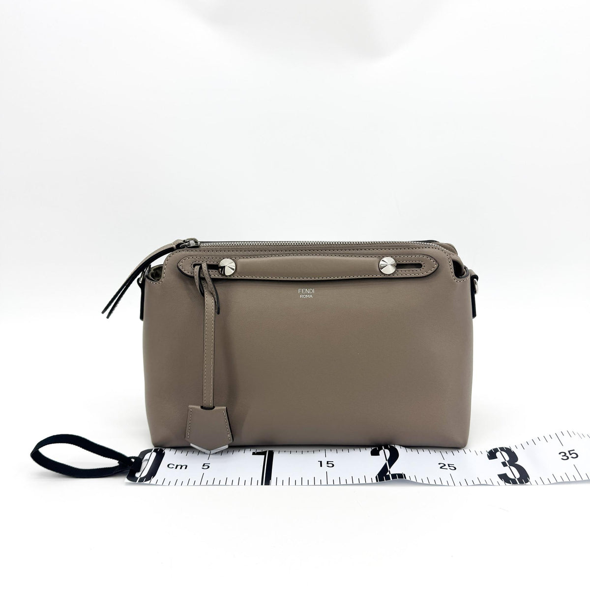Fendi By The Way Satchel Calfskin, Gray, Calfskin, Handbag