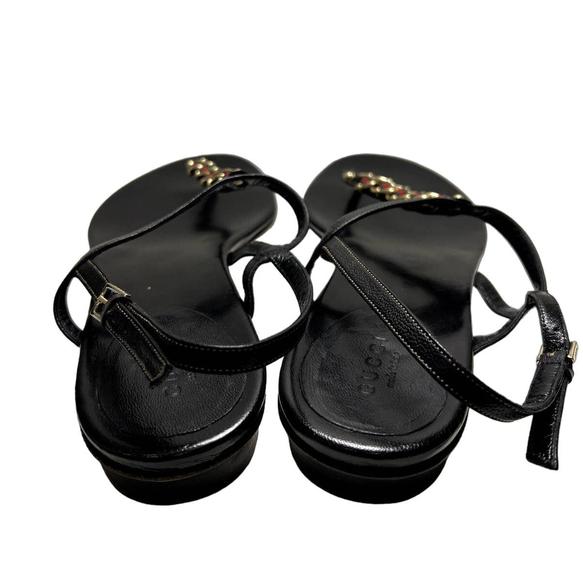 Сандалии Gucci Flat с Т-образным ремешком, размер 37,5, черные