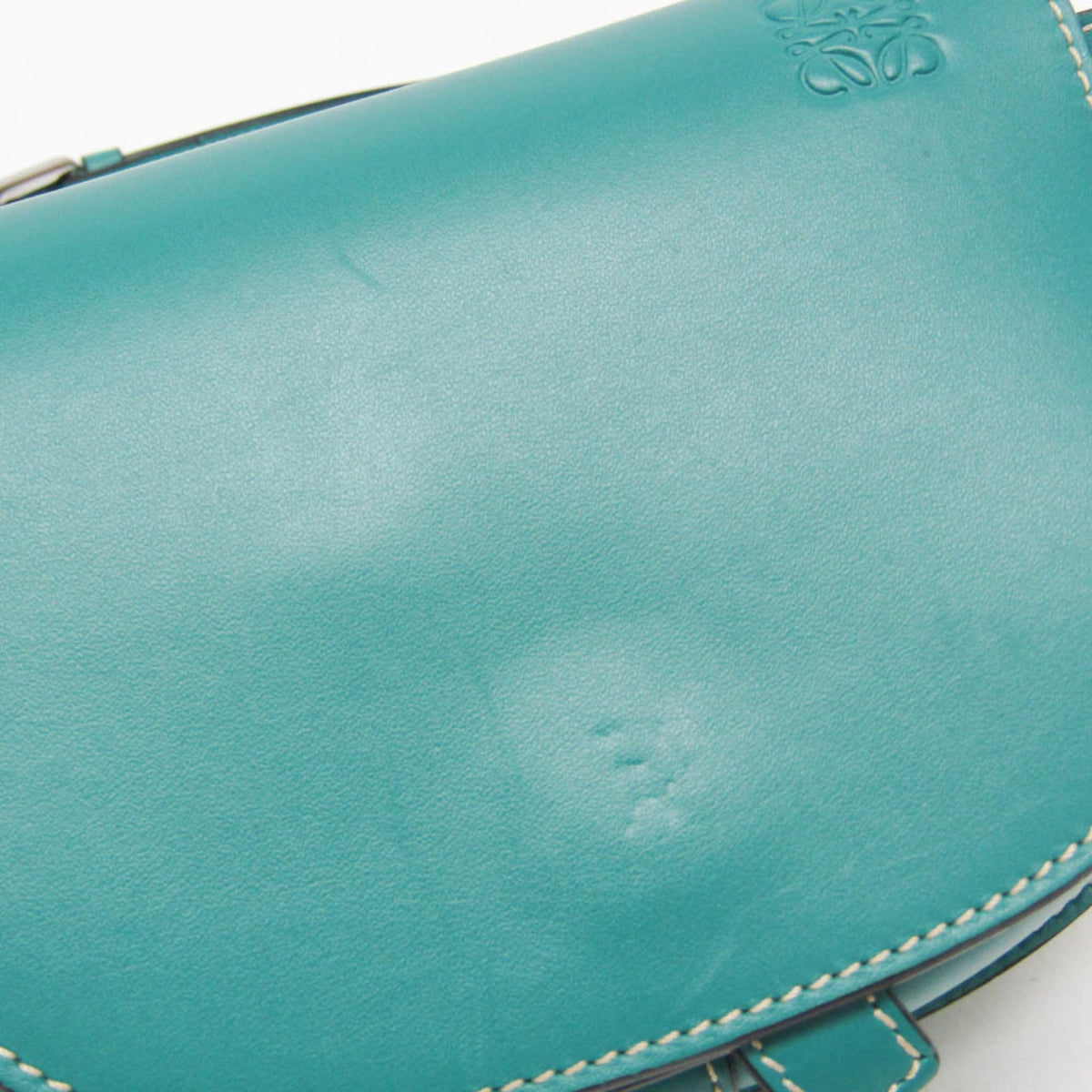 Loewe Gate Belt Leather, Blue, Leather, Shoulder Bag