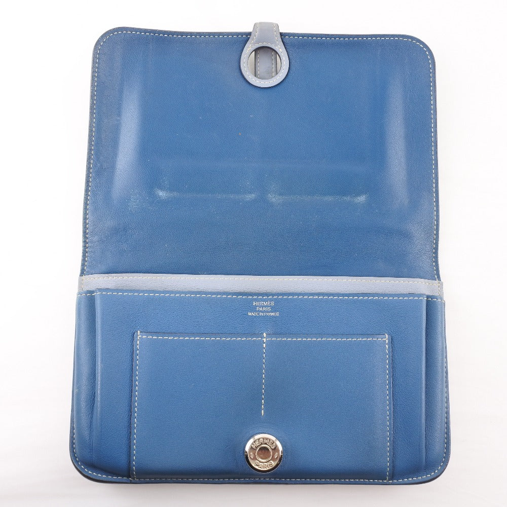 Hermès Dogon, Blue, Leather, wallet