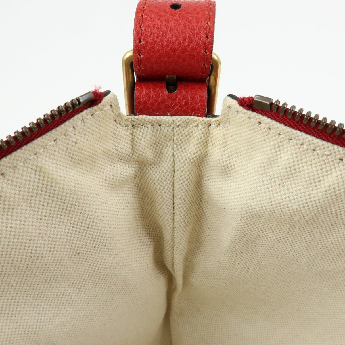 Gucci Logo Half-Moon Hobo Printed Leather, Red, Leather, Shoulder Bag