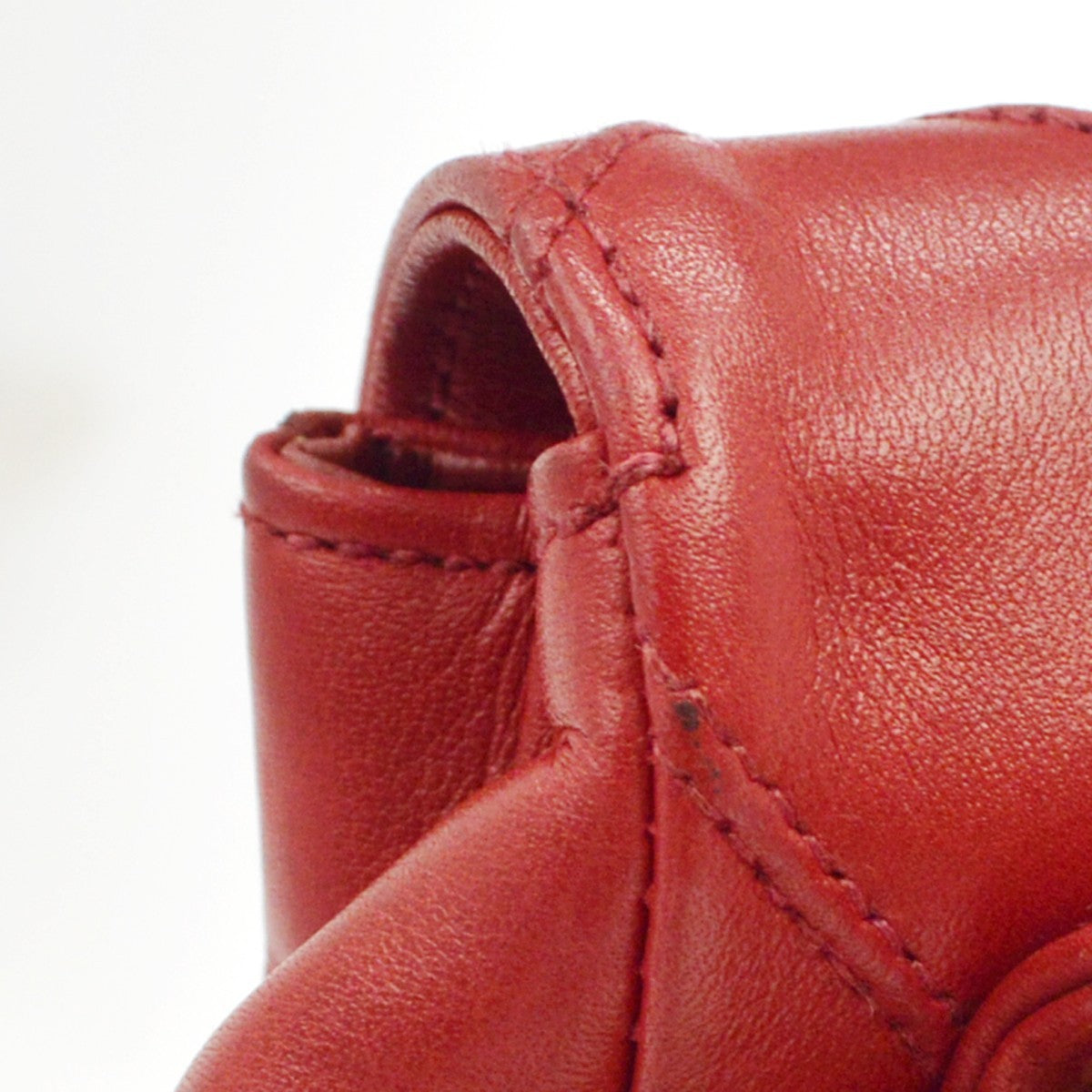 Chanel Chain Infinity Waist Quilted Lambskin, Red, Leather, Handbag