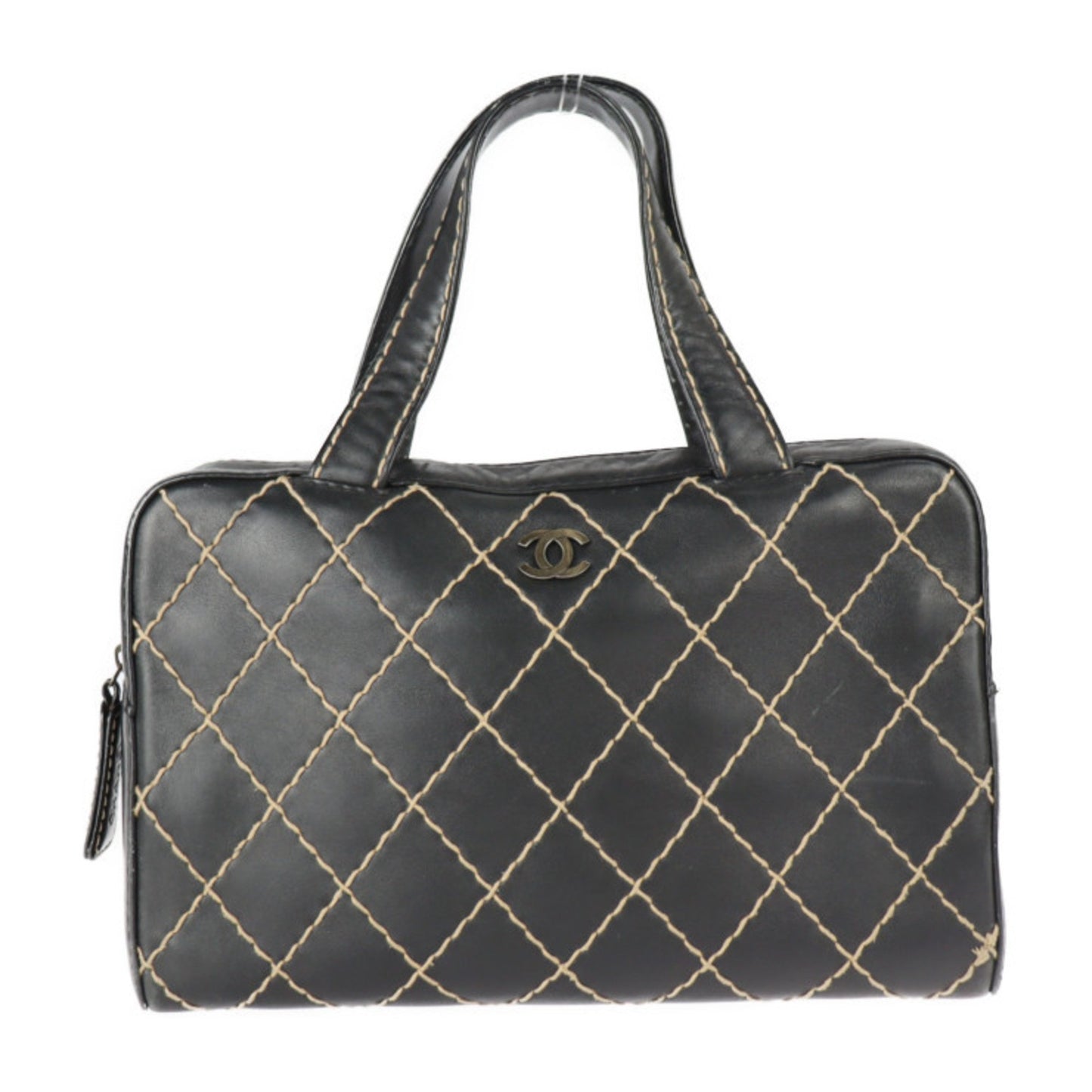 Chanel Bowling, Black, Leather, handbag