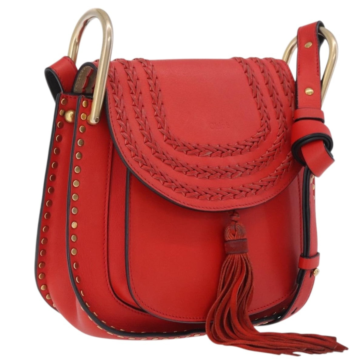 Chloe Hudson Whipstitch Leather, Red, Leather, Handbag