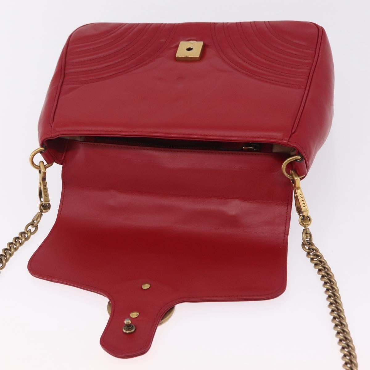 Gucci GG Marmont Top Handle Matelasse Leather, Red, Leather, Handbag