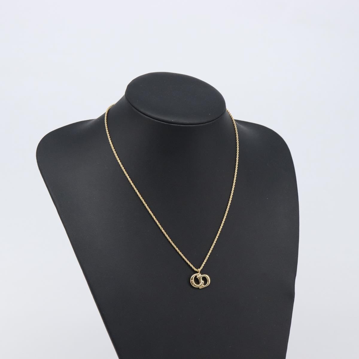 Christian Dior CD Pendant Metal, Gold, Metal, Necklace