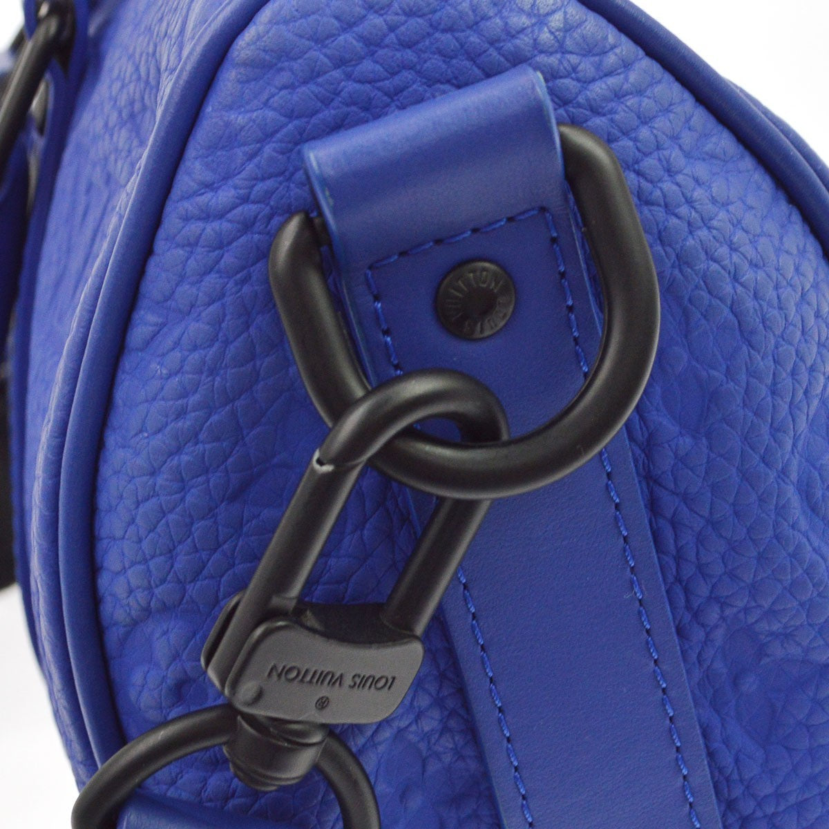 Louis Vuitton Keepall Bandouliere Monogram Taurillon Leather, Blue, Leather, Travel Bag