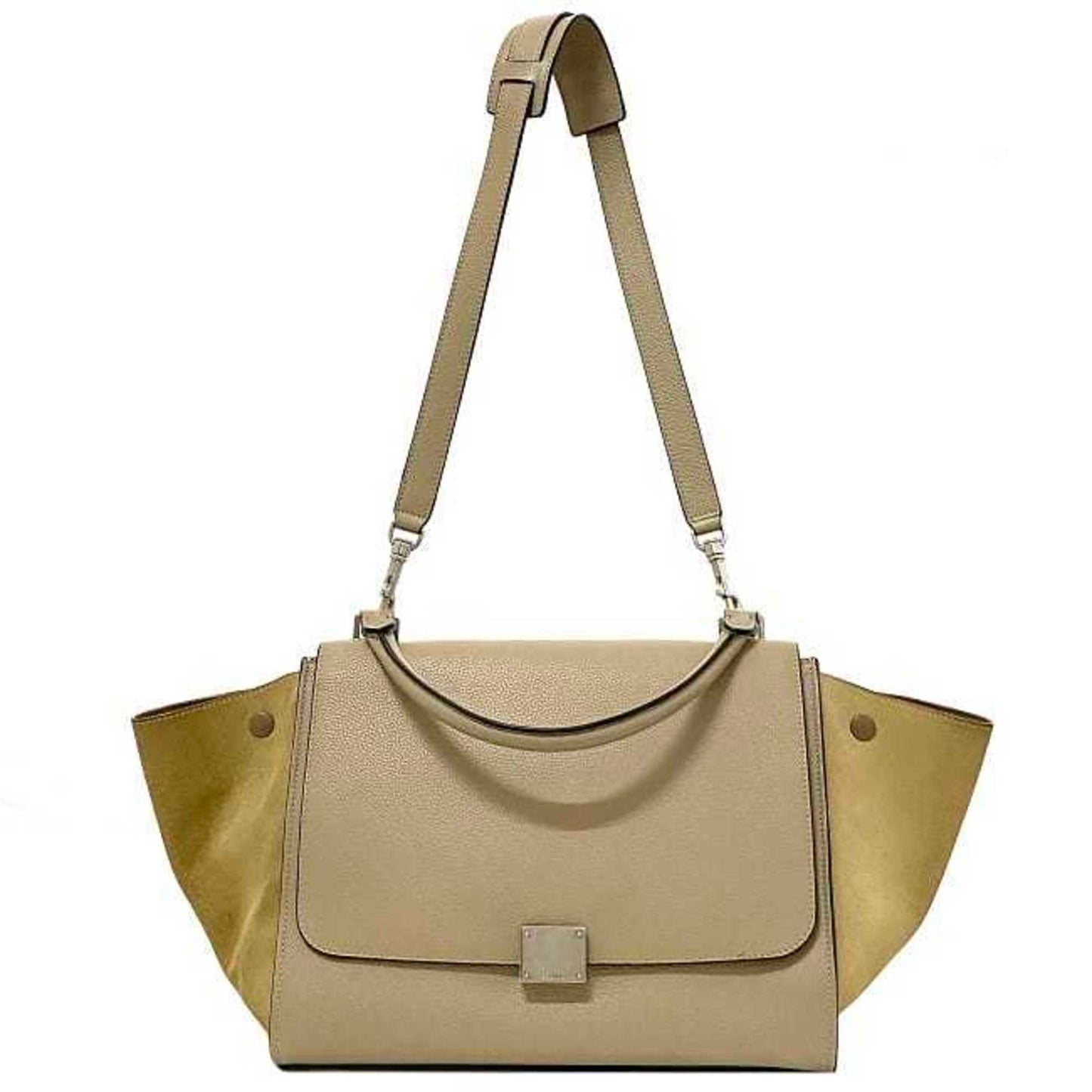 Céline Trapèze, Beige, Leather, handbag