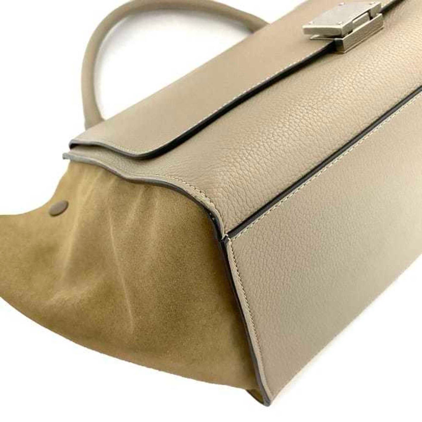 Céline Trapèze, Beige, Leather, handbag