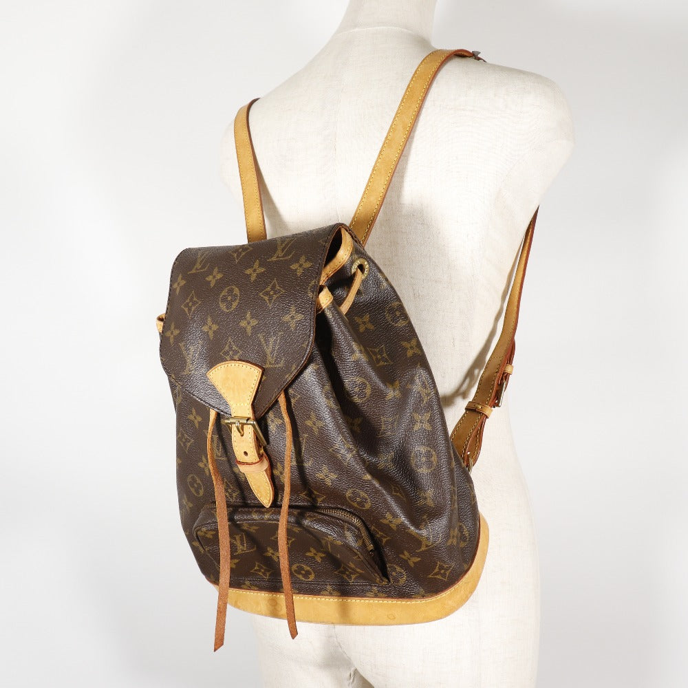 Louis Vuitton Montsouris, Brown, Canvas, backpack