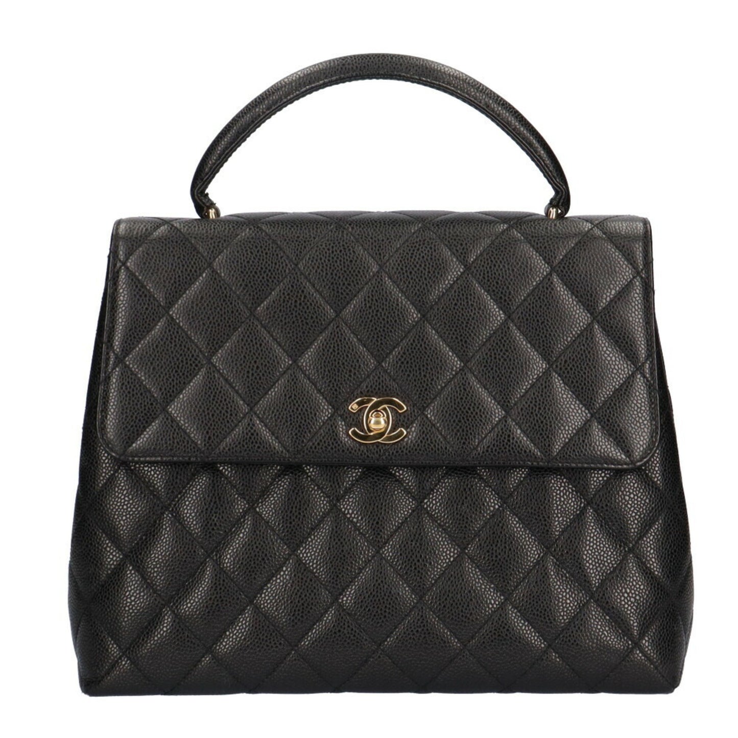 Chanel Coco Mark, Black, Leather, handbag