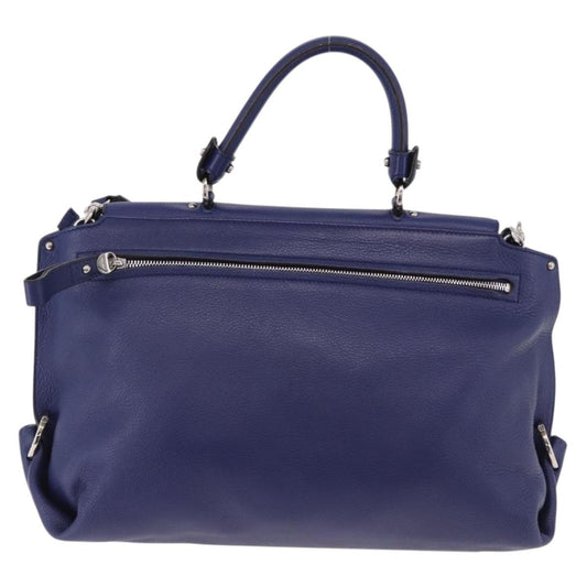 Salvatore Ferragamo Sofia Satchel Leather, Blue, Leather, Handbag