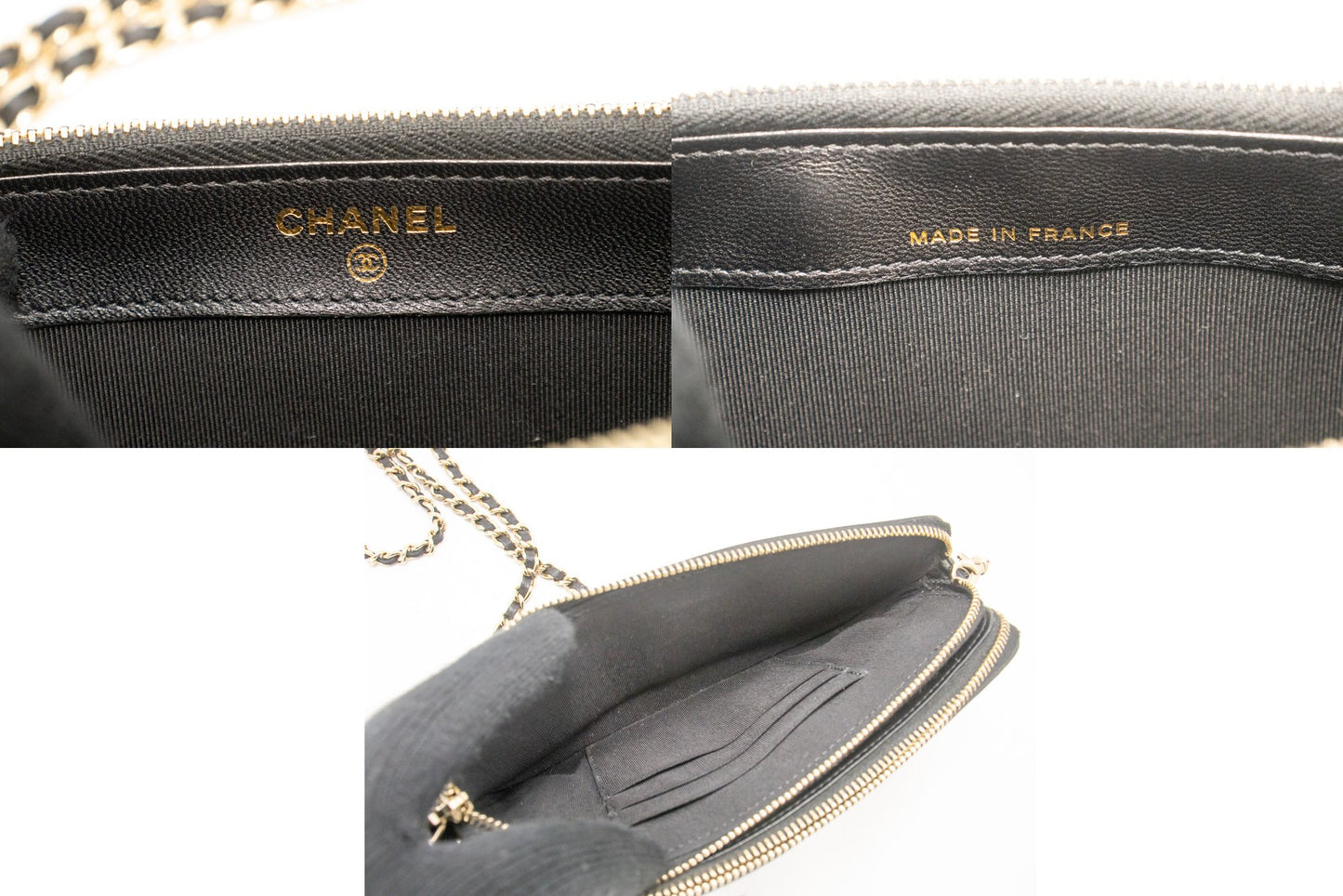 Chanel V-Stich, Black, Leather, wallet