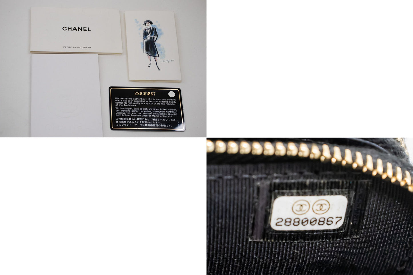 Chanel V-Stich, Black, Leather, wallet