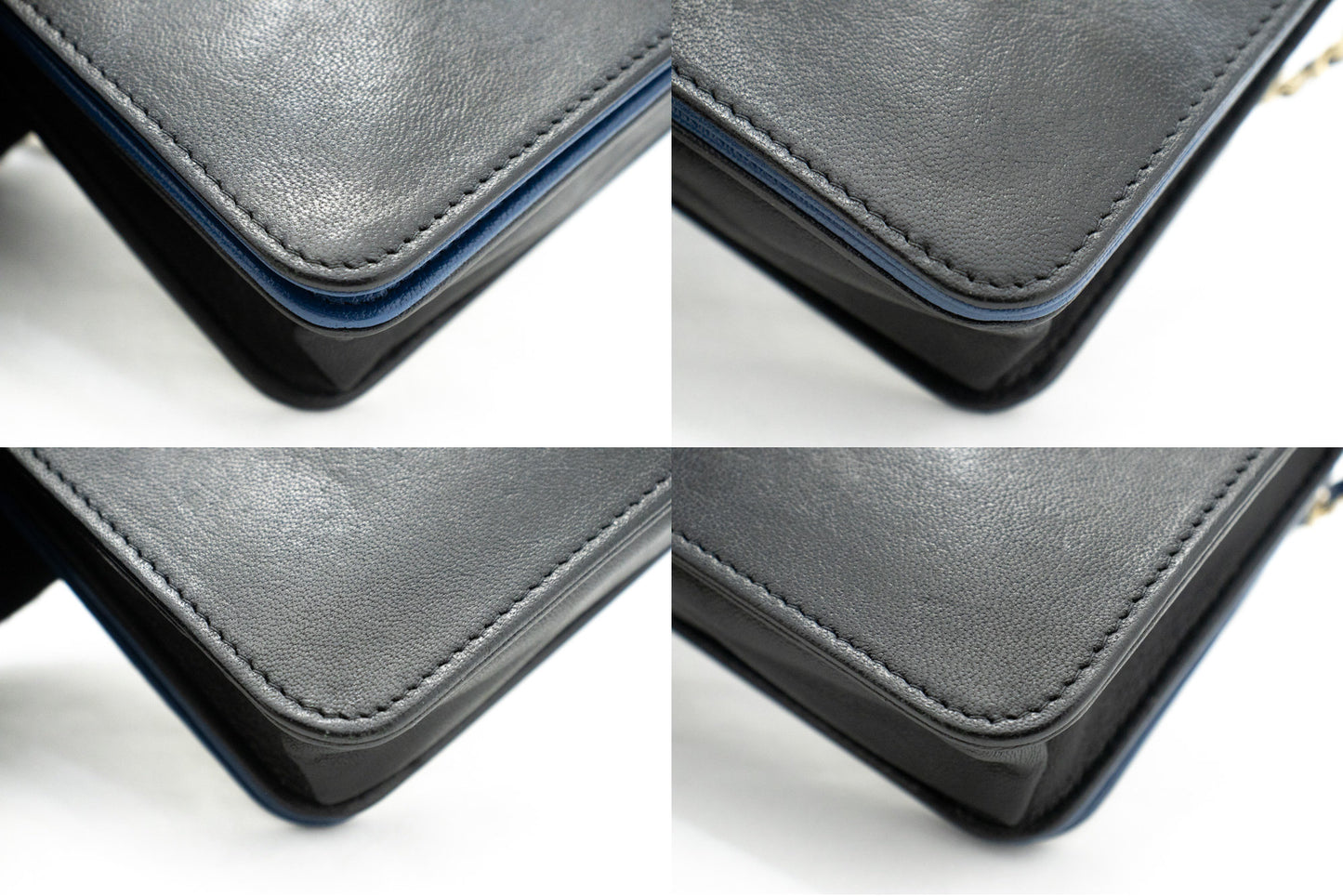 Chanel Wallet On Chain, Blue, Leather, wallet