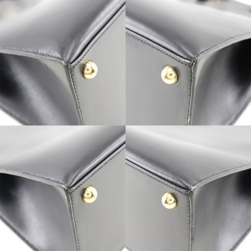 Hermès Dalvy, Black, Leather, handbag