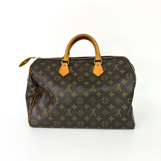 Louis Vuitton Speedy Handbag Monogram Canvas, Brown, Canvas, Handbag
